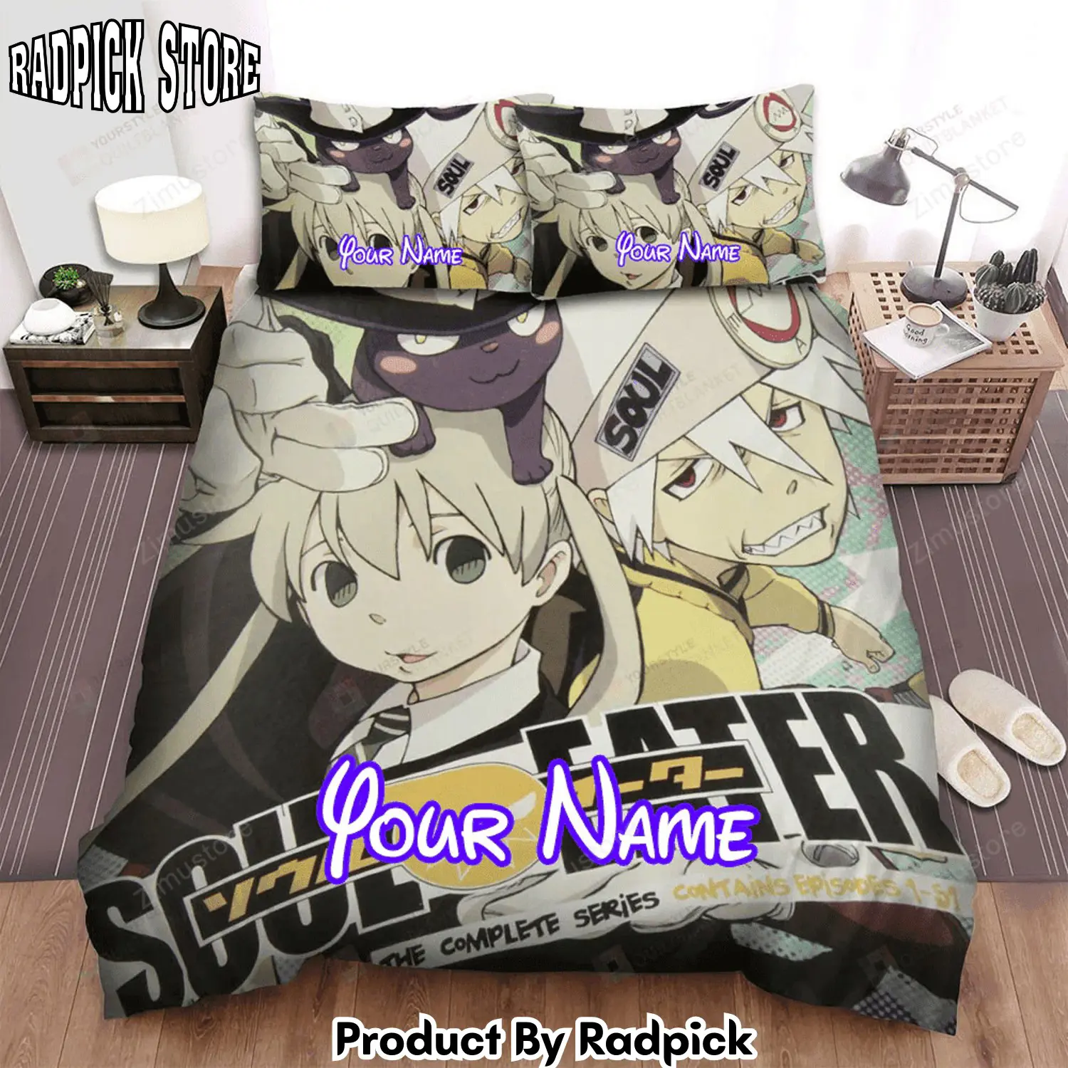 Radpick soul eater characters maka and soul evans bed sheets spread comforter duvet cover personalized name bedding sets rp3272166